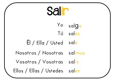 salir coniugazione|verbe salir en espagnol.